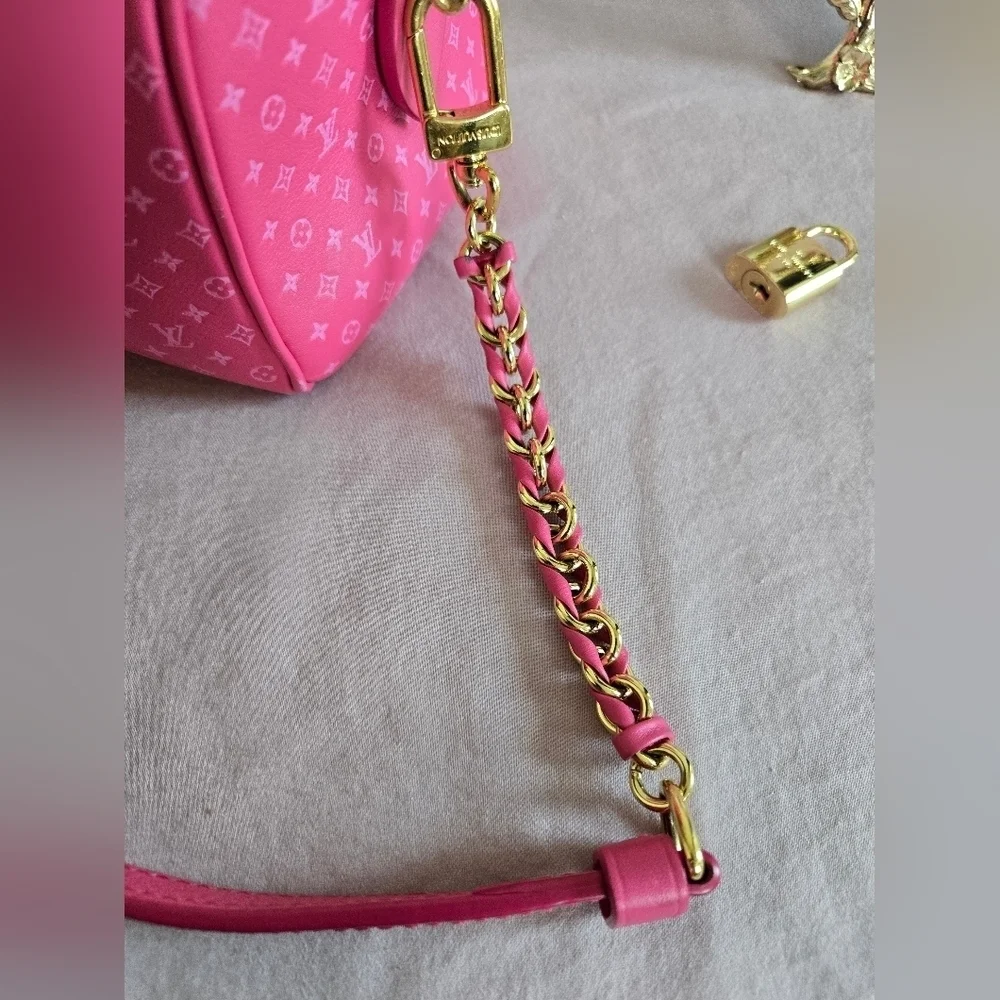 Louis Vuitton Nanogram Speedy Bandouliere 20 – Hot Pink, Ultra Rare, Full Set